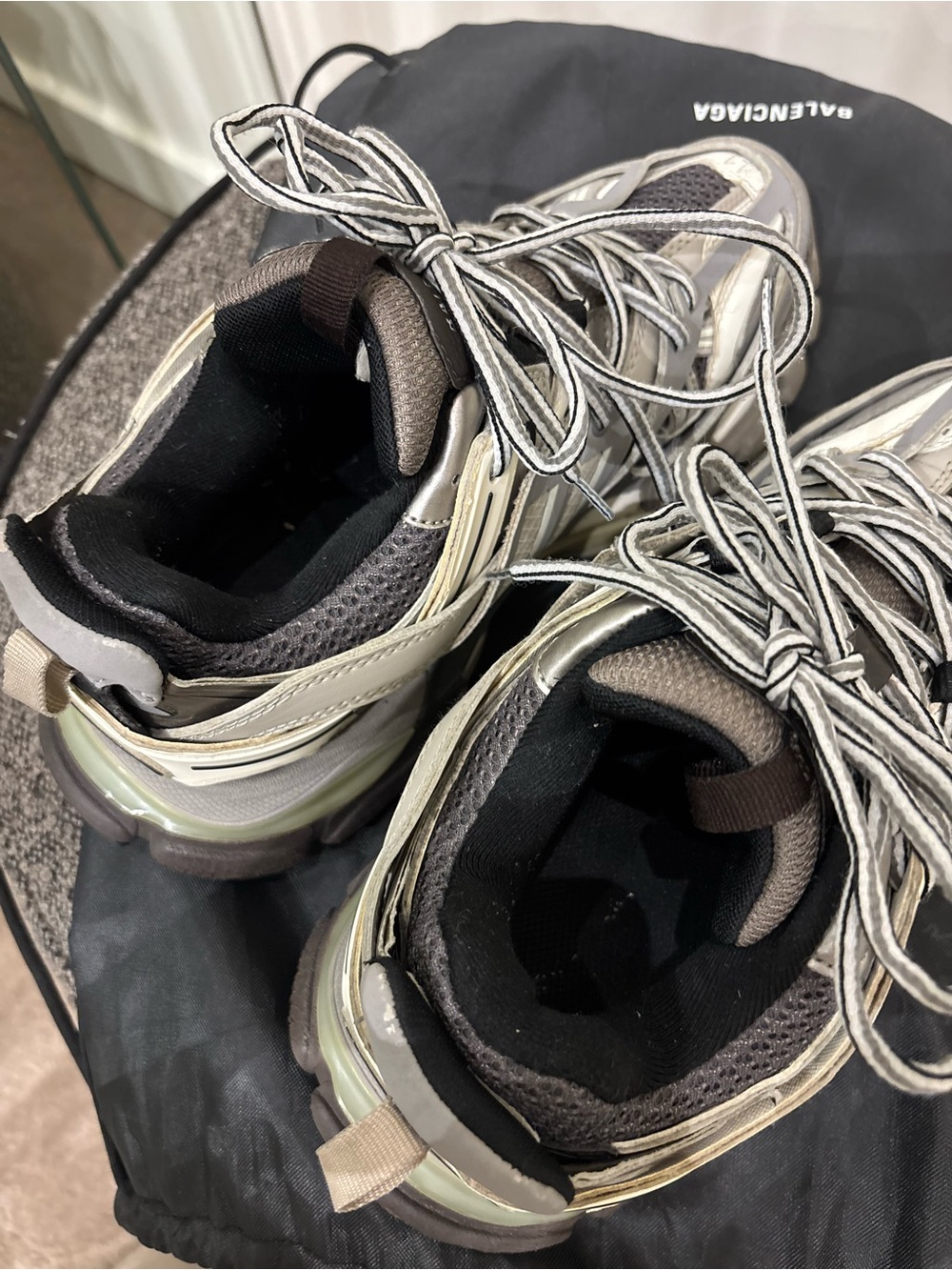 Balenciaga Multi-Grey Layered Trail Sneakers - Picture 5 of 7